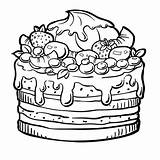 Grundlegende Früchte Auf Kuchen Zum Ausmalen  Kostenlos Malvorlagen sketch template