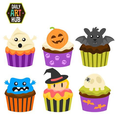 Halloween CupCakes Clip Art Set | Daily Art Hub