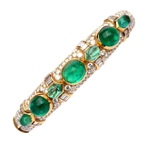 A Bulgari Emerald Diamond Bracelet | Silver jewelry handmade, Jewelry ...