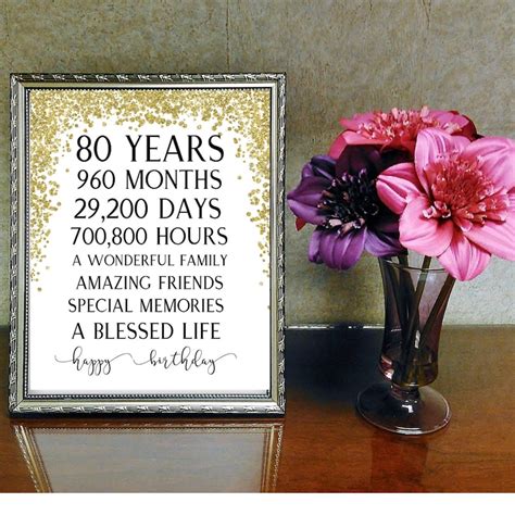 80th Birthday Party Print 80th Party Decoration Table Decor - Etsy