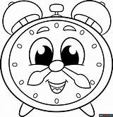 Cartoon Clock Coloring Page  Easy Drawing Guides sketch template