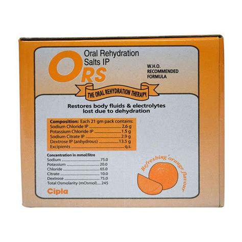 Cipla ORS Powder, For Clinical, Packaging Size: 21gm at Rs 41 in Surat