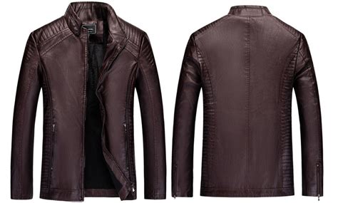 Men's Faux Leather Biker Jacket | Groupon Goods