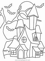 Haunted House Coloring Page For Kids  Free Halloween Printable sketch template