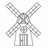 Premium Vector  Windmill Isolated Coloring Page For Kids sketch template