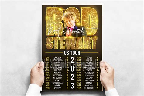 Rod Stewart The Hits Tour 2023 Poster, Rod Stewart Tour 2023 Poster