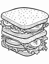 Sandwich Coloring Pages sketch template