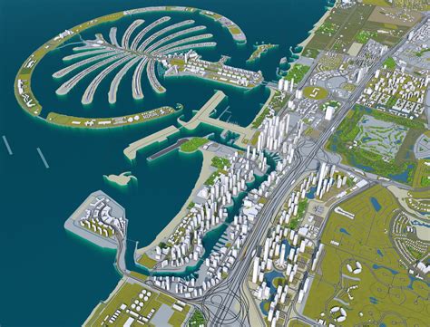 Dubai City UAE 3D Model 70km