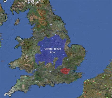 Tokyo & London Size Comparisons : r/MapPorn