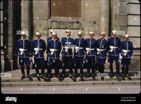 Portrait of Royal Guards at Royal Palace, Stockholm, Sweden, 1966 Stock ...