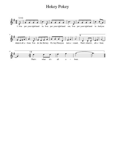Hokey Pokey Sheet music for Piano (Solo) | Musescore.com