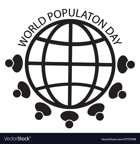 World population day icon banner Royalty Free Vector Image