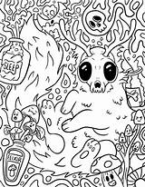 Premium Vector  Hand Drawn Pastel Goth coloring Page creepy Spooky sketch template