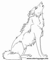 Cartoon Animal Howling Wolf Coloring Page Printable sketch template