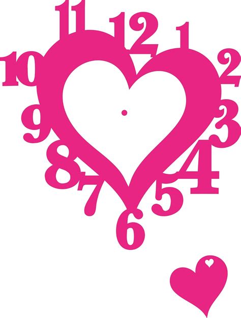 Wall Clock Heart Design 2019 DXF SVG Vector Free Download
