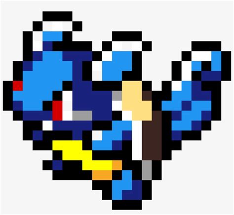 Wartortle Pixel Art Grid