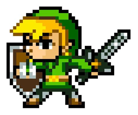 8 bit link botw grid pixel art Link pixel bit zelda game characters legend gif sprites person ...