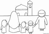 Family Going To Mosque Coloring Page » Turkau sketch template