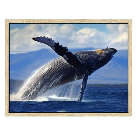 C04-GENYS Humpback Whale Jumping Poster Canvas Prints Wall Art For Home ...