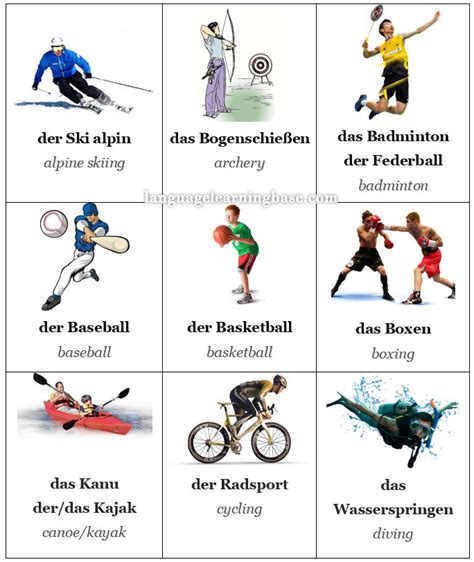 German Sports Flashcards - learn German,flashcards,german,vocabulary,sports