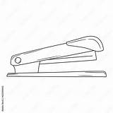 stapler In Line art Vector Style Isolated On White Background  sketch template