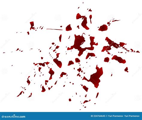 Blood Spatter, Realistic Texture Isolated on White Background. Vector Stock Vector ...