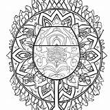 Wine In Mandala Coloring Page · Creative Fabrica sketch template