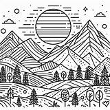 Easy Mountains coloring Page  Download Print Or Color Online For Free sketch template