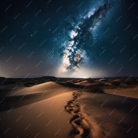 Premium Photo | A starry night over the desert