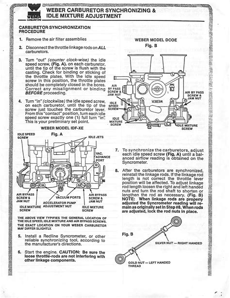 TheSamba.com :: Weber 34 IDF Carburetor Installation Instructions