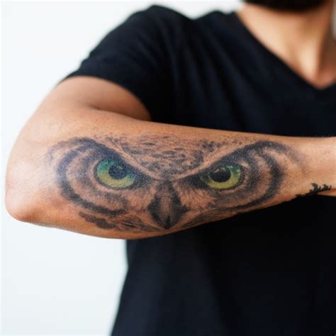 Owl Eyes Owl Eyes Temporary Tattoo / Forearm Owl Eyes Tattoo / Arm Owl Temporary Tattoo / Owl ...