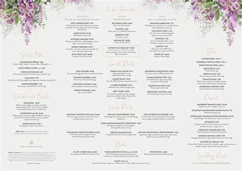 Menus 2024 - Victors Alderley Edge in Alderley Edge | TheFork