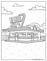 50s Diner Coloring Pages 2025 sketch template