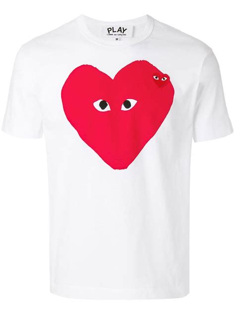 Lyst - Comme Des Garçons Play Heart Logo T-shirt in White for Men