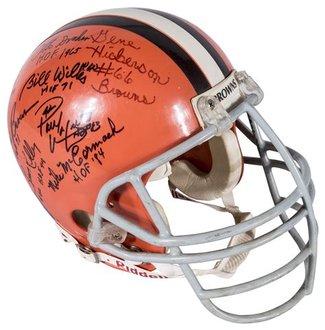 Lot Detail - Cleveland Browns Full Size Game Ready Helmet Signed By 7 ...