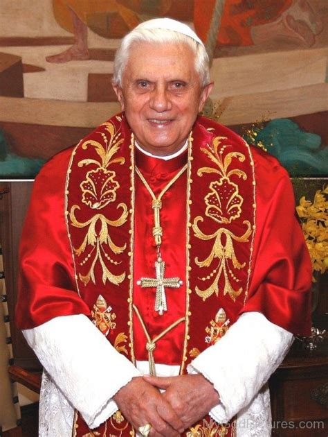 Pope Benedict XVI Wearing Red Papal Clothing