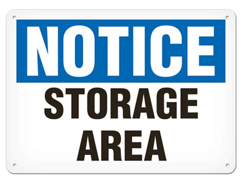 INCOM | NOTICE - Storage Area Safety Sign