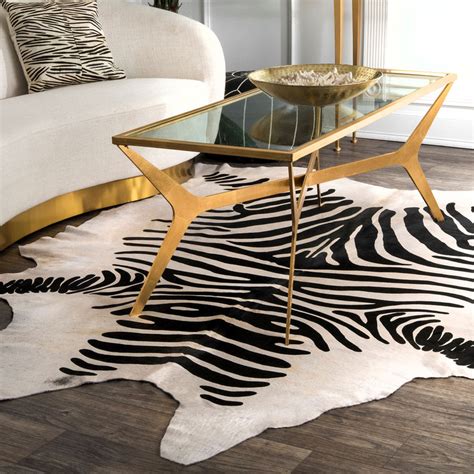 Zebra Cowhide Rug – Paynes Gray