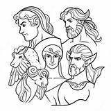 Mythical Greek Gods Coloring Page  Pagescom sketch template