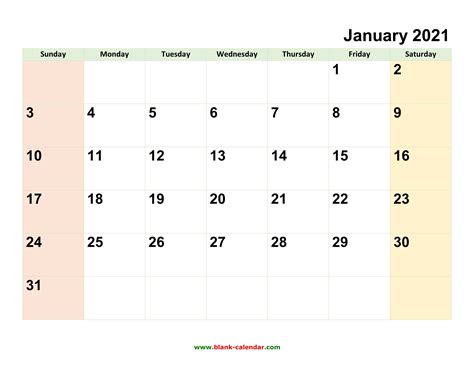 Monthly Calendar 2021 Printable - Printable Calendar 2023