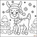 Cute Christmas Reindeer Coloring Pages sketch template