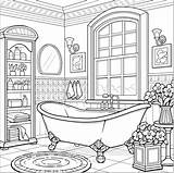 Vintage Bathroom Coloring Page sketch template