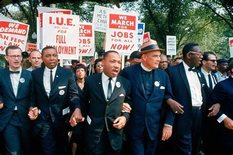 Leaders of the March on Washington for Jobs and Freedom march with ...