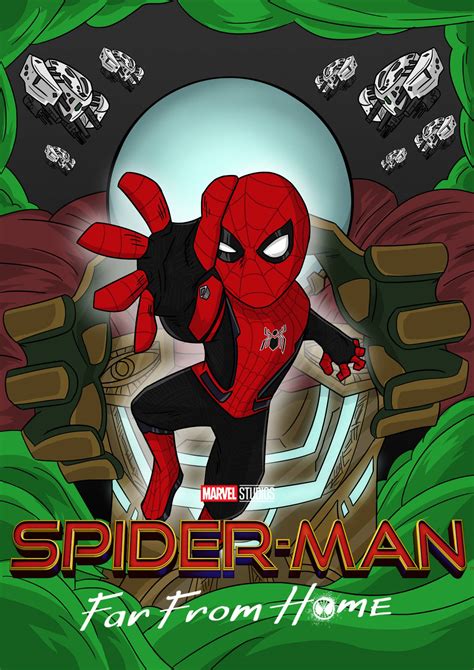 Download Spider Man Far From Home Cartoon Art Wallpaper | Wallpapers.com