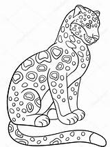 Simple Jaguar coloring Page sketch template
