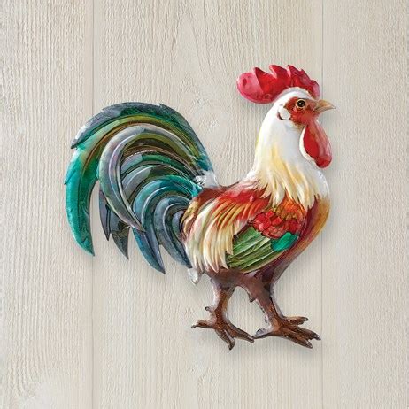 Colorful Country Roosters Wall Art | Collections Etc. | Rooster wall art, Metal rooster wall art ...