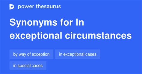 In Exceptional Circumstances synonyms - 121 Words and Phrases for In ...