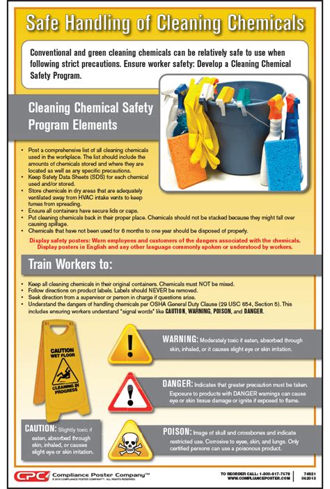 Cleaning Chemical Safety Poster | Safety Poster for Janitors