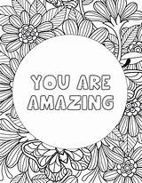 Free Printable Fun Inspirational Quote Coloring Page  You Are Amazing sketch template