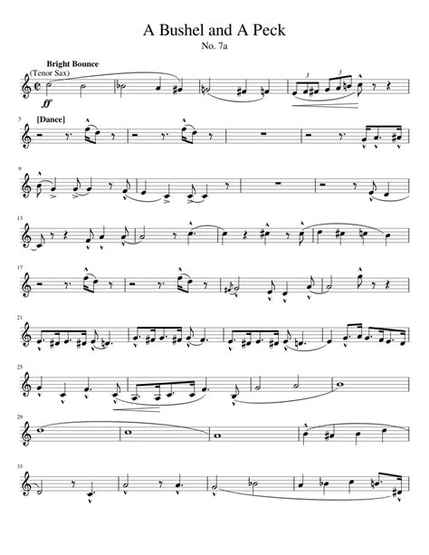 A Bushel and A Peck Sheet music for Clarinet (Bass) (Solo) | Musescore.com